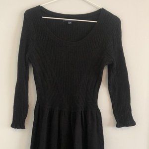 Black fit & flare knit dress